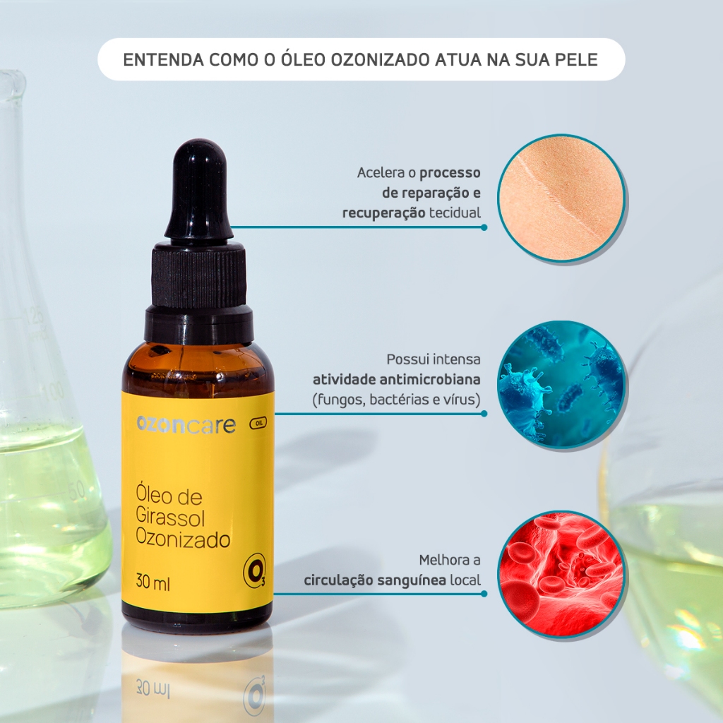 Óleo De Girassol Ozonizado Ozônio Concentrado Reparação Pele Concentrado 30ml — imagem 2 de 2