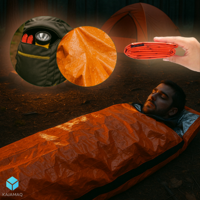 Saco de Dormir Térmico Isolante para Camping, Acampamento e Emergência Manta Termica