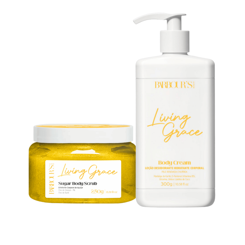 Kit Hidratante e Esfoliante Corporal Living Grace Barbour's Beauty em Oferta na Shopee