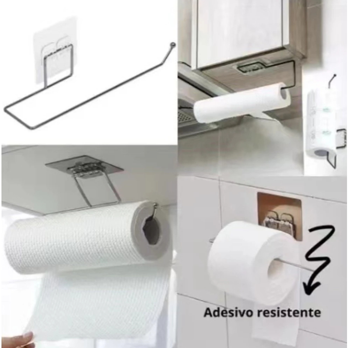 Porta Papel Toalha e Suporte de Filme de Alumínio para Parede de Cozinha