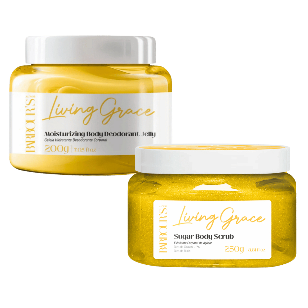 Kit Geleira Hidratante e Esfoliante Body Scrub Living Grace Barbour's Beauty em Oferta na Shopee