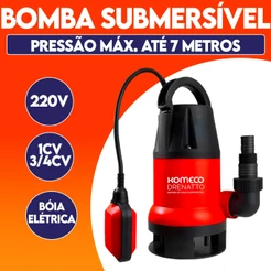 Bomba D'água Submersível 3/4 e 1CV 550 e 750W Komeco