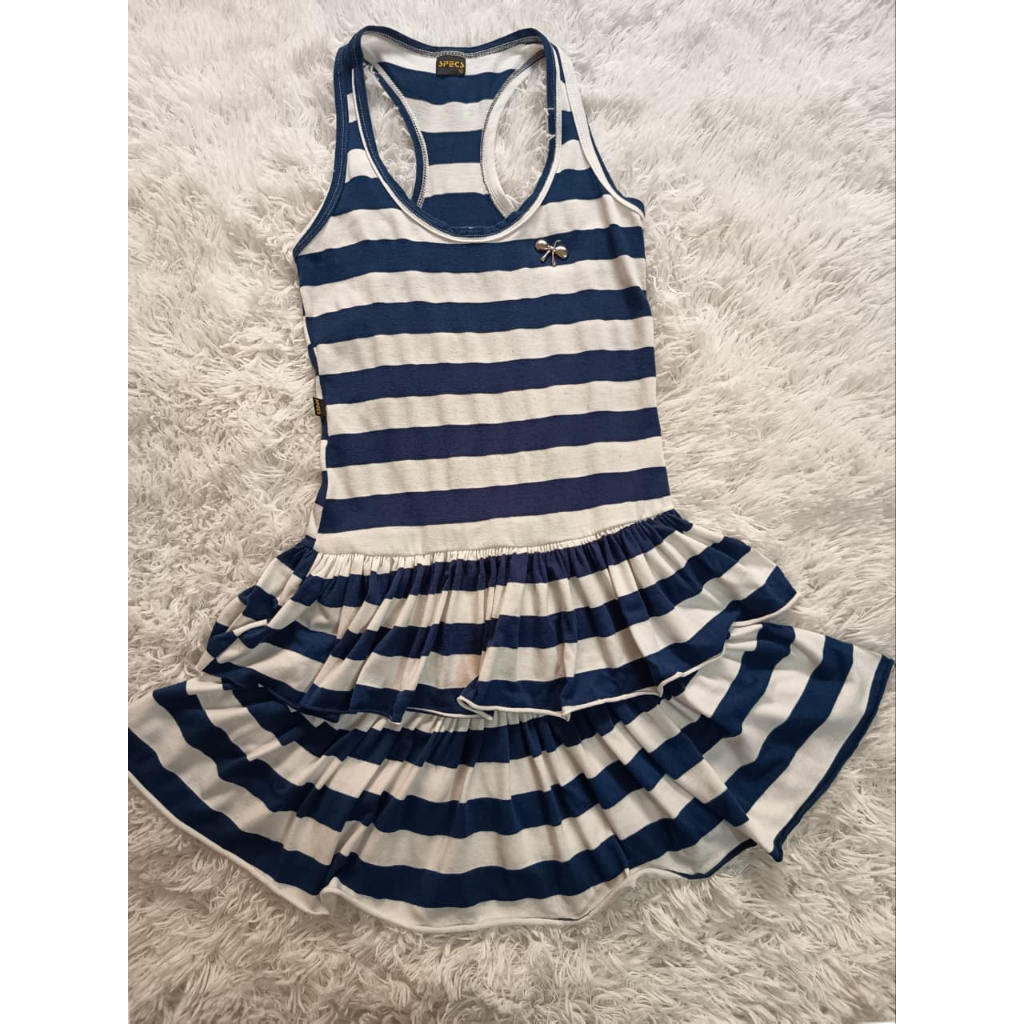 Vestido Infantil Listrado Specs - Tamanho 10 Anos - Vestido Listrado Criança