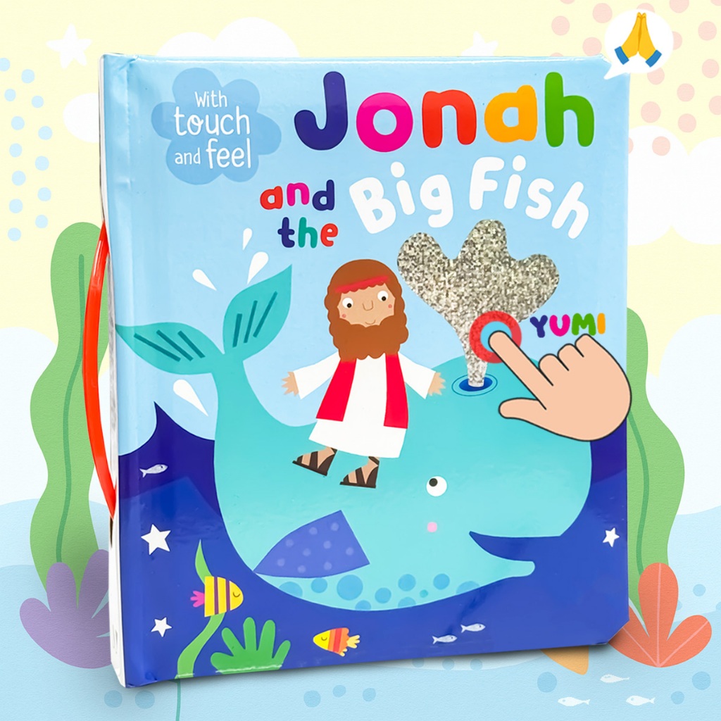 Livro Infantil Histórias Bíblicas Em Inglês Com Toque E Sinta - Jonah and the Big Fish | Bíblia do Bebê Sensorial
