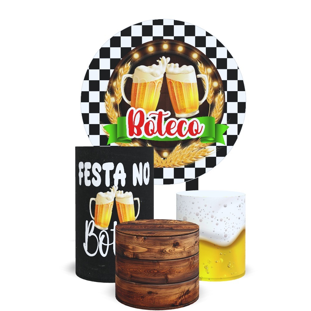 Kit Capa BOTECO Painel Redondo 150x150cm + Trio Cilindros em Oferta na Shopee