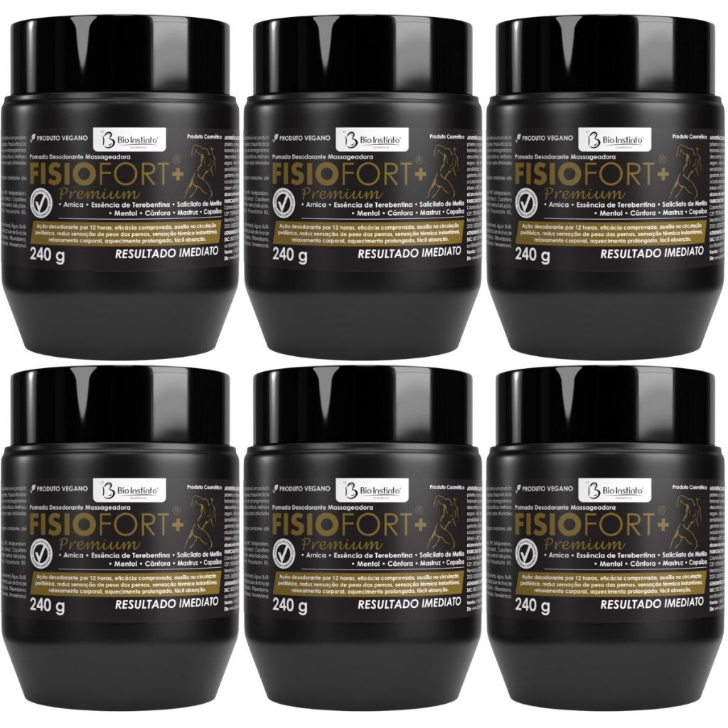 Pomada Desodorante Massageadora Fisiofort + Premium 240G Bio Instinto
