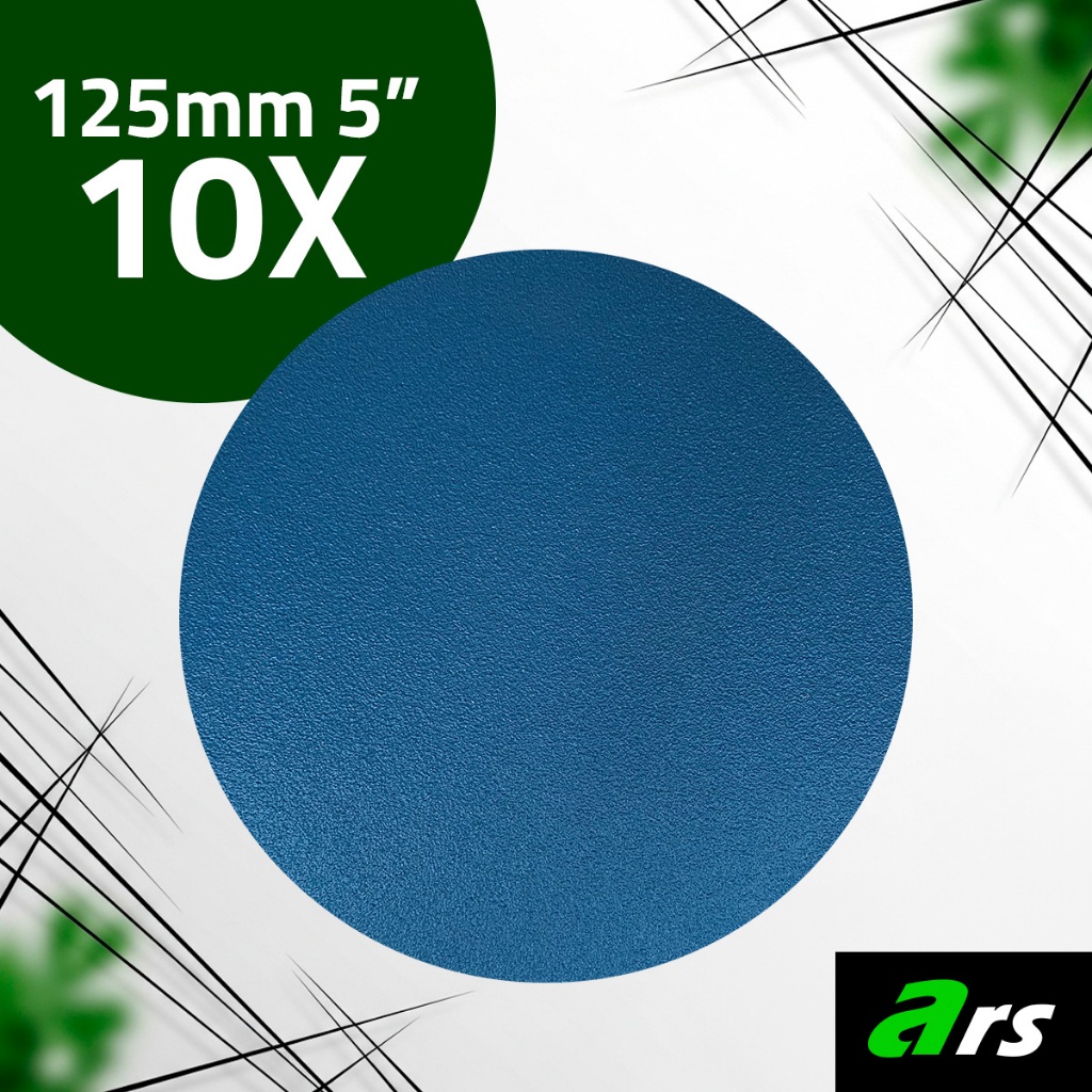 Kit 10 Discos Lixa hookit com Base Velcro 5 Polegadas sem furo - 125mm - Disco para usar com água ou Seco
