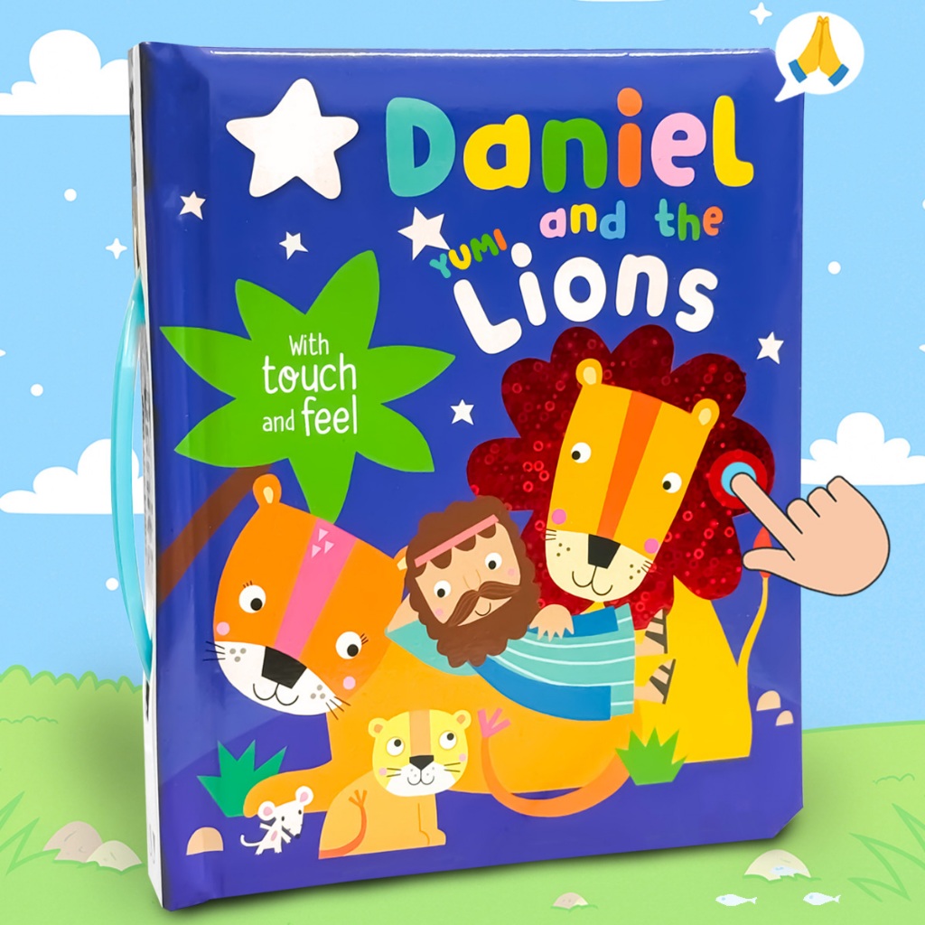 Livro Infantil Histórias Bíblicas Em Inglês Com Toque E Sinta - Daniel And The Lions | Bíblia Para Bebê Sensorial em Oferta na Shopee