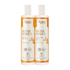Kit Apice Shampoo Condicionador Nutri Waves Higieniza o couro cabeludo 300ml