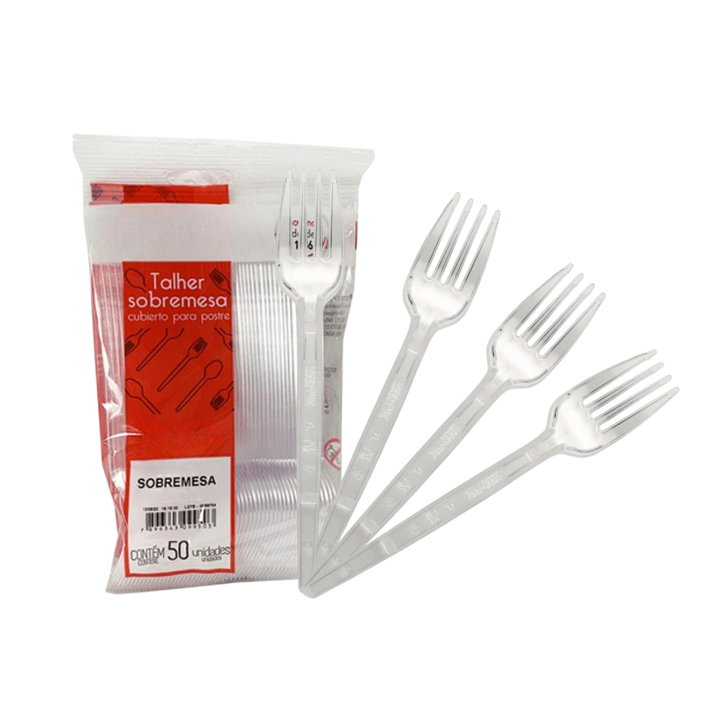 Garfo De Sobremesa Para Doces. Bolos e Festas - Kit 50, 100 ou 200 Unidades