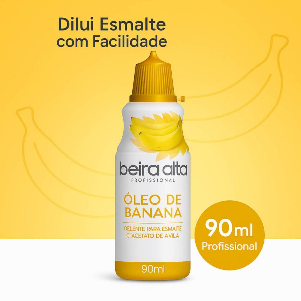 Óleo de Banana Beira Alta 90 ml | Diluente p/ Esmalte Recupera a Viscosidade em Oferta na Shopee