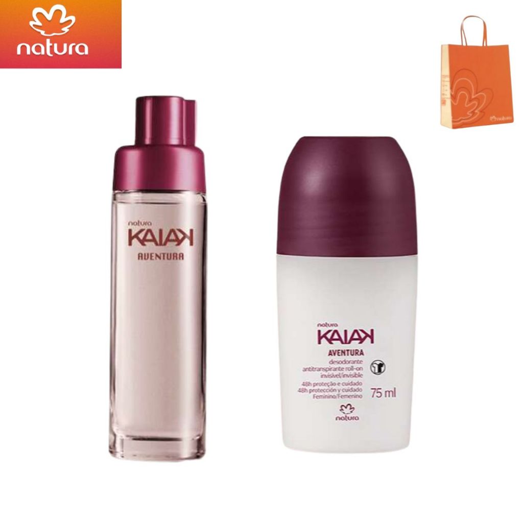 kit Miniatura Kaiak Aventura Colônia Feminino Natura 25ml+Natura Desodorante Roll-On Feminino Kaiak Aventura 75 ML
