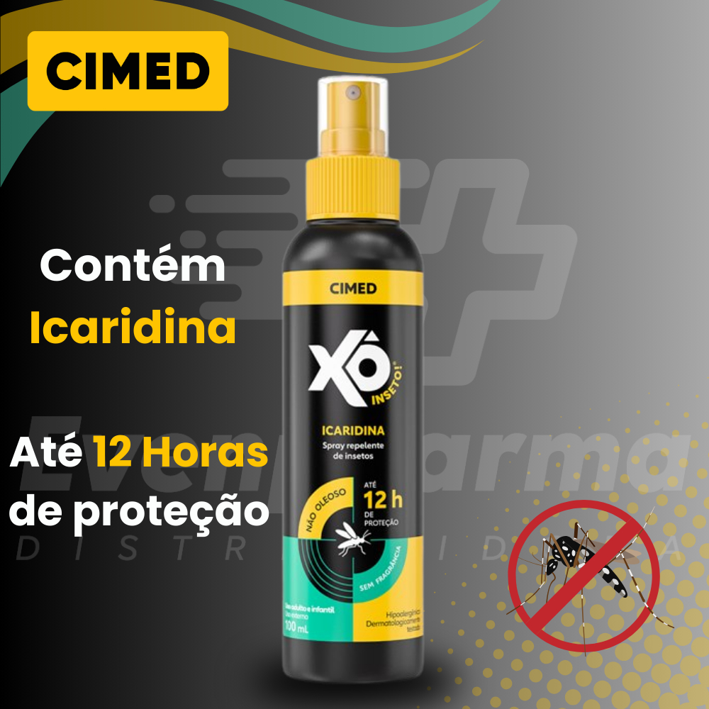 Repelente com icaridina Adulto e infantil Xô Inseto 12 horas de proteção Cimed 100ml