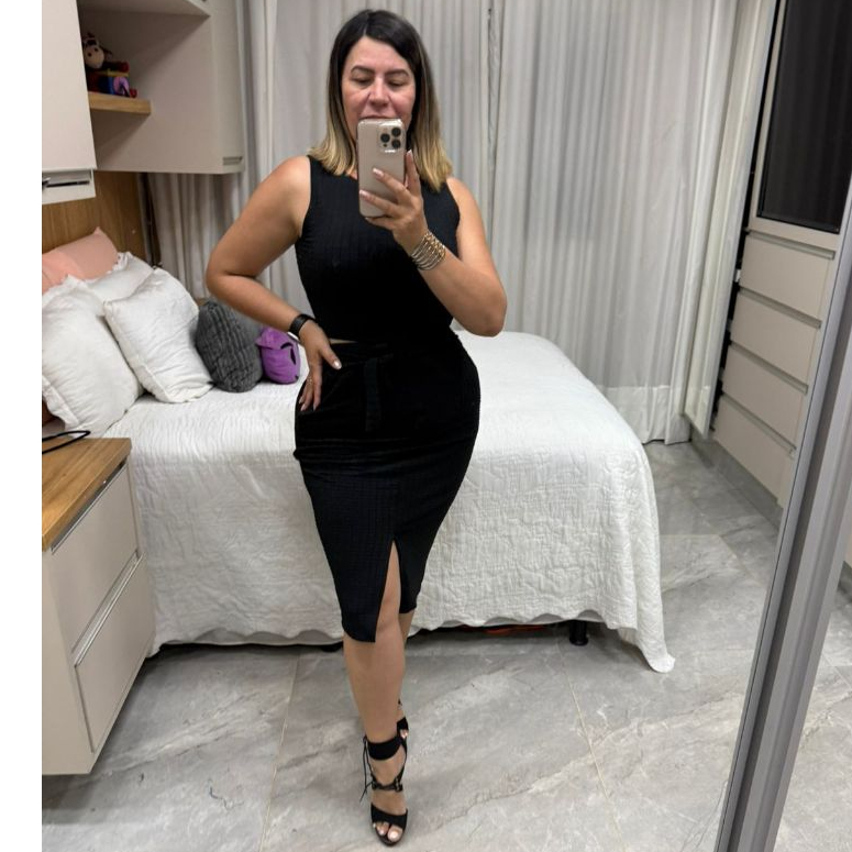conjunto saia mid plus size  no G1 1305
