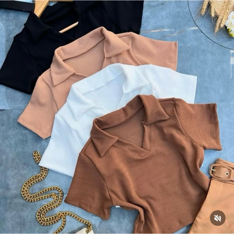 Kit 4 Cropped Polo Feminino em Oferta na Shopee