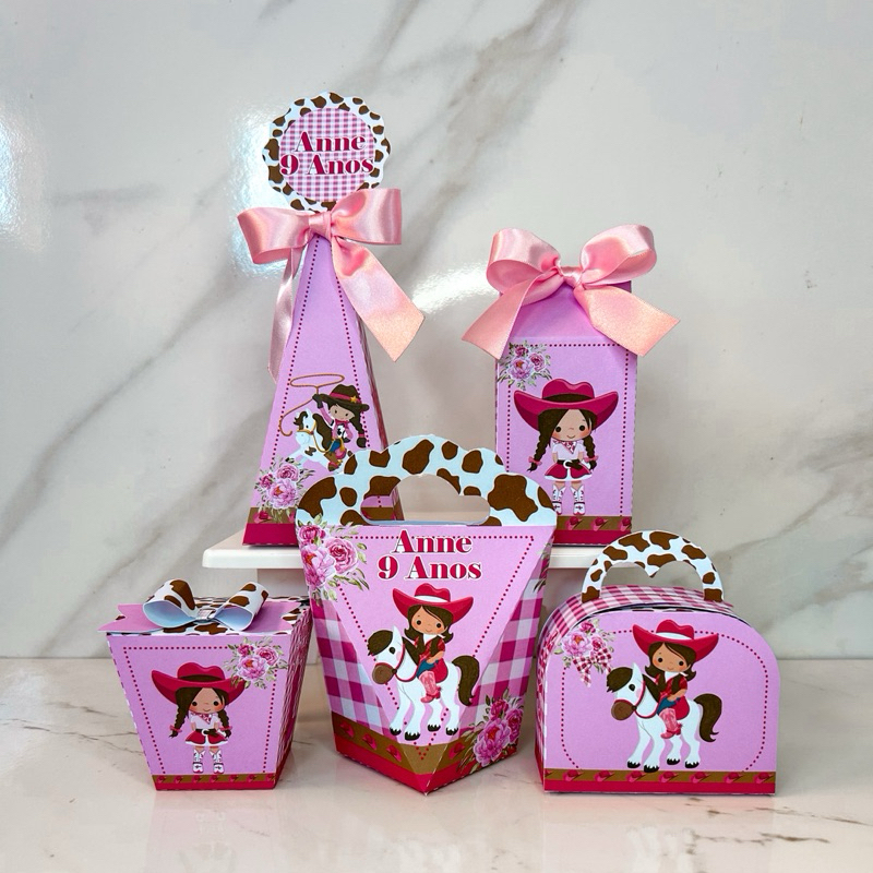 kit Caixas Boiadeira Lembrancinhas Personalizada para Festa Infantil Aniversário