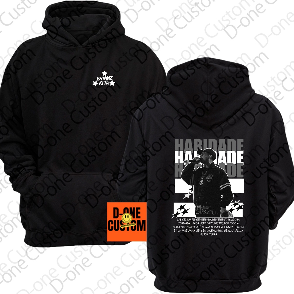 Moletom Blusa de Frio MC Hariel Casaco Estampado Cantor Funk Haridade Frase Costa em Oferta na Shopee
