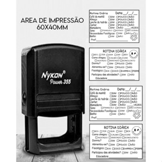 Carimbo personalizado automático grande rotina diária agenda escolar, professores, escolas creches em Oferta na Shopee