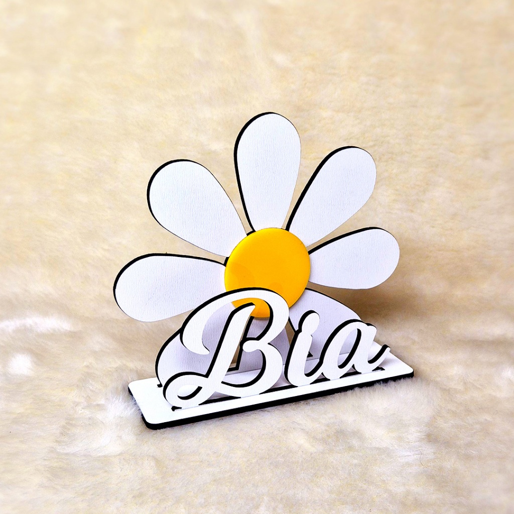 Kit 10 ou 20 - Centro de Mesa Margarida Personalizado Lembrancinha Aniversario MDF acrilico MDF-CRU