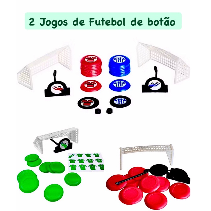 Kit 2 Jogos de Futebol de Botão Jogo de Botão Brinquedo Lembrancinha Festa Infantil