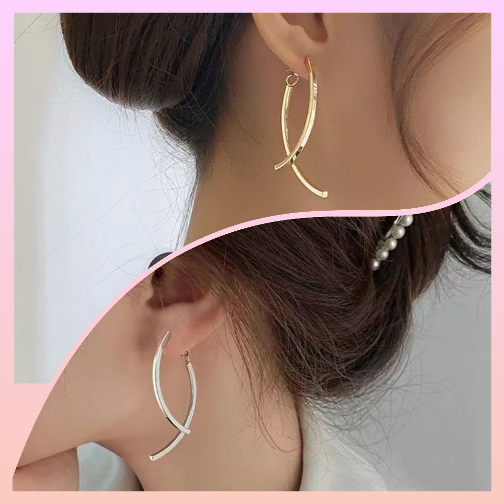 Atacado Brinco feminino aço inoxidável antialérgico não escurece cor prateado ou dourado