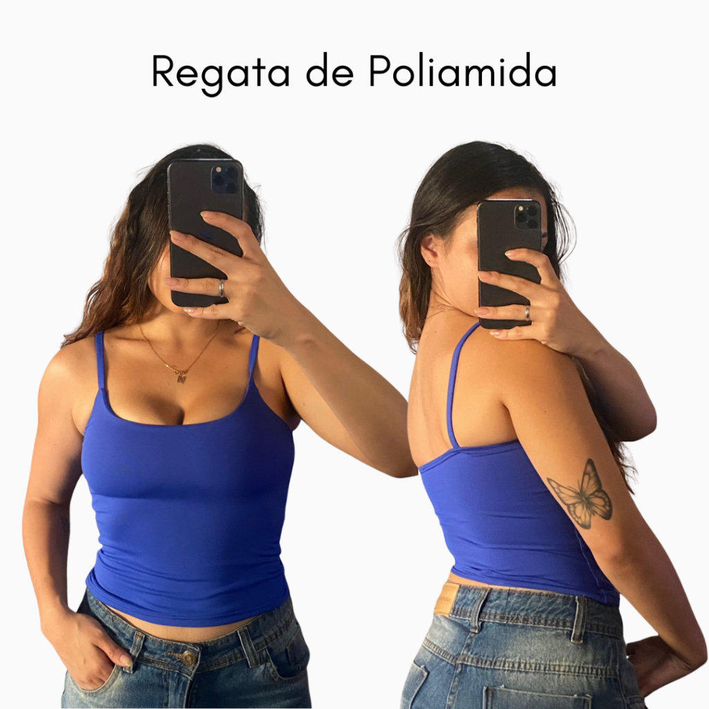 Regata Cropped Alcinha Costas Abertas Feminina Blusinha Top Tube Poliamida Moda Y2k Gringa Forrado
