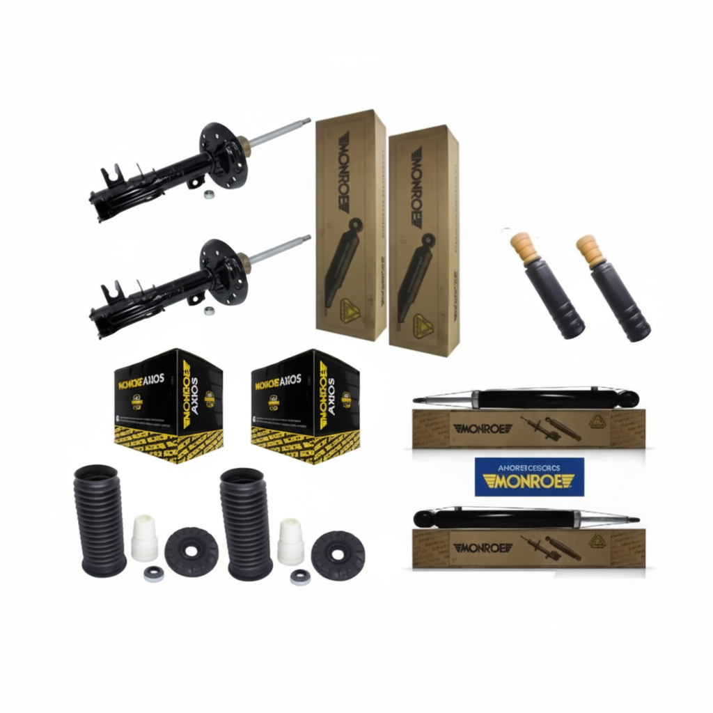 4 Amortecedor Dianteiro Traseiro Monroe + Kit Dianteiro Axios Onix Cobalt New Prisma em Oferta na Shopee