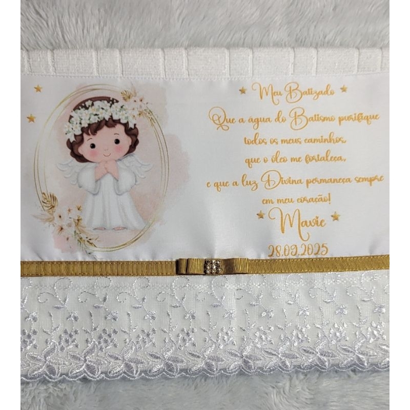 Toalha para Batizado Anjinho / Toalha Batismo em Oferta na Shopee