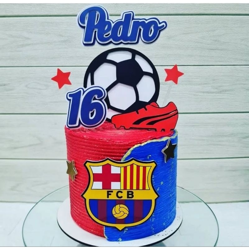 Topo de Bolo Barcelona Futebol / Kit Festa.