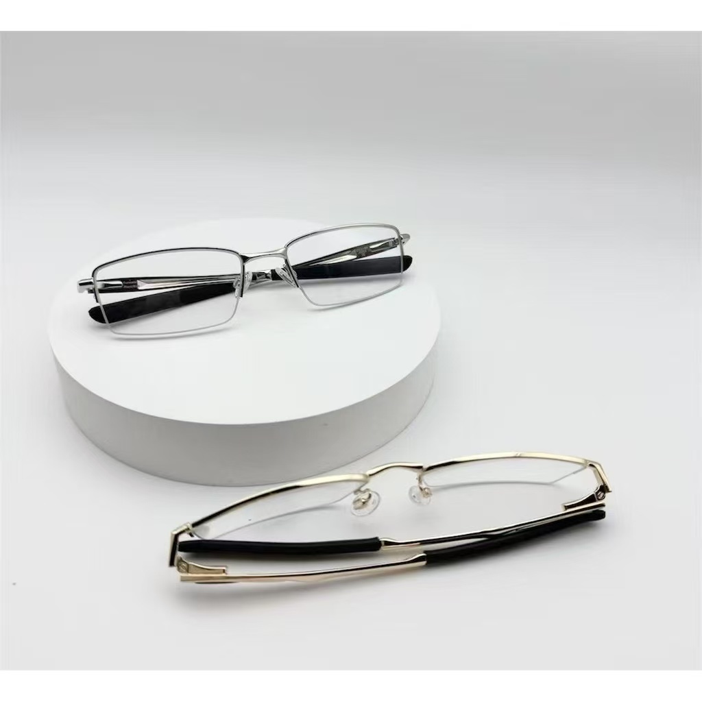 Armações de óculos de metal com meia armação em Oferta na Shopee