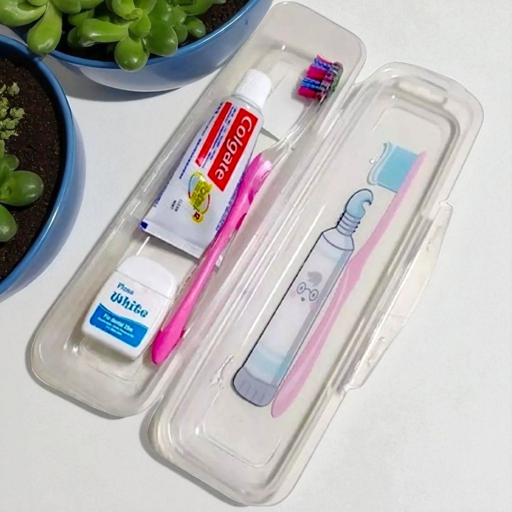 Estojo Porta Escova De Dente Pasta Fio Dental Viagem Ferias Trabalho Multiuso