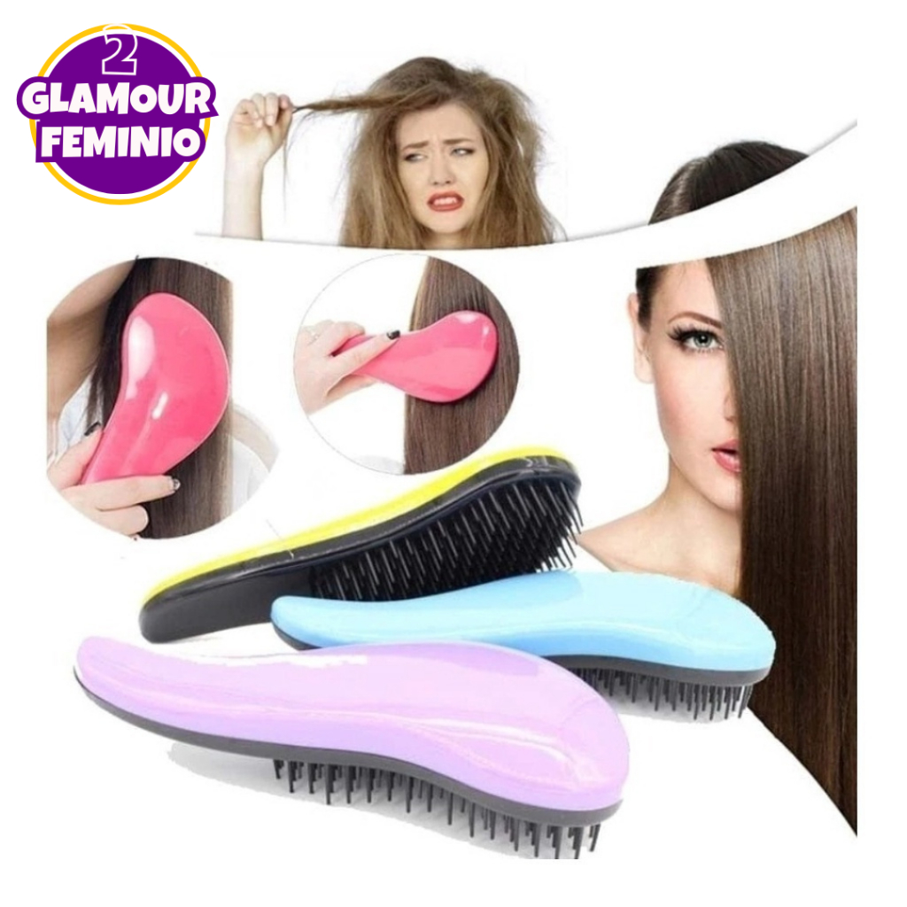 Kit 12 - Escovas Mágicas pra cabelo - Anti Frizz - De Desembaraçar Cabelo - Glamour Feminino