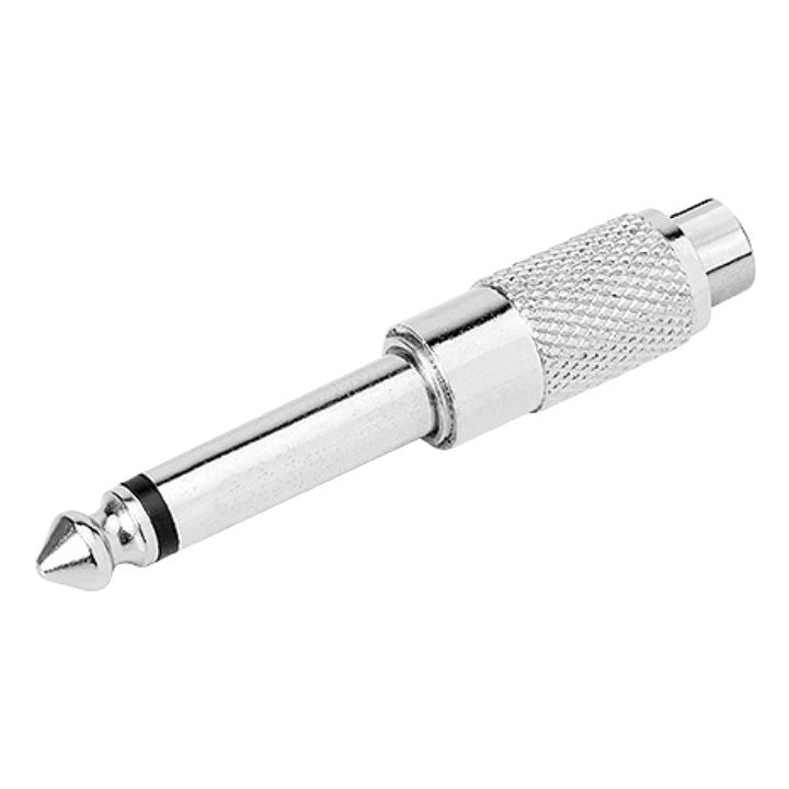 Adaptador Rca Fêmea Para P10 Macho Mono Profissional Metal