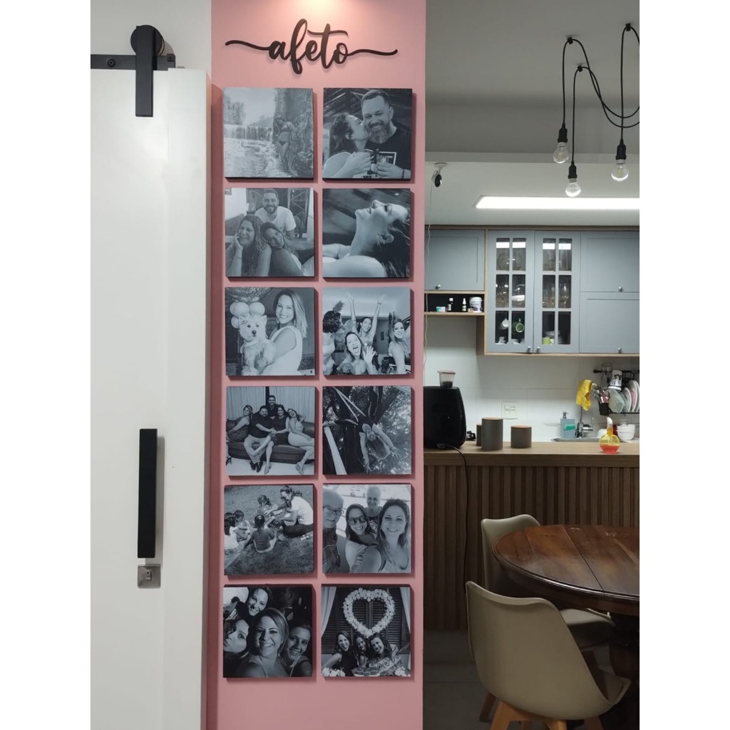 Kit Quadros Personalizados com Foto - Preto Borda Infinita Decorativo Casal Família Bebê Quarto Sala Corredor em Oferta na Shopee