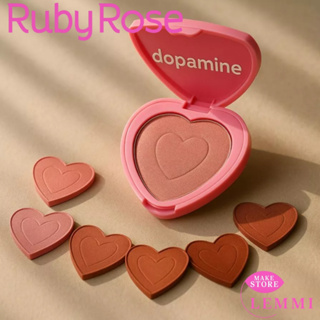 Blush Compacto Matte e Cintilante Dopamine RUBY ROSE em Oferta na Shopee