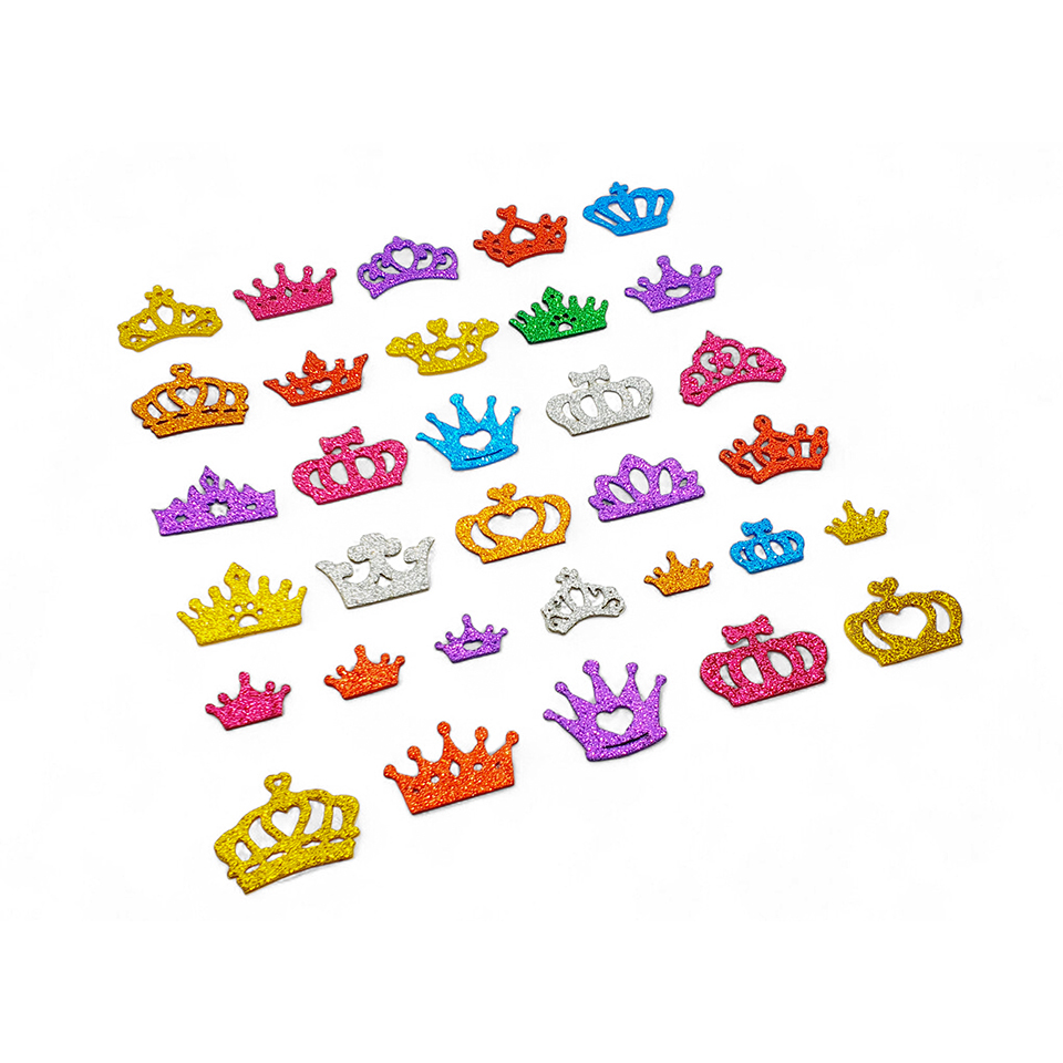 50 Adesivos Pet Coleção Coroas Especiais Aplique Lacinho Eva PetShop Banho e Tosa