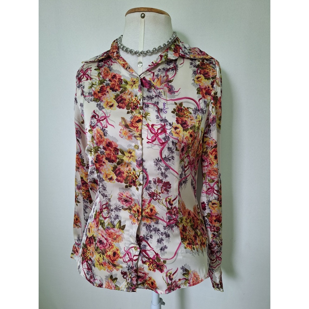 CAMISA DE CETIM CREME FLORIDA