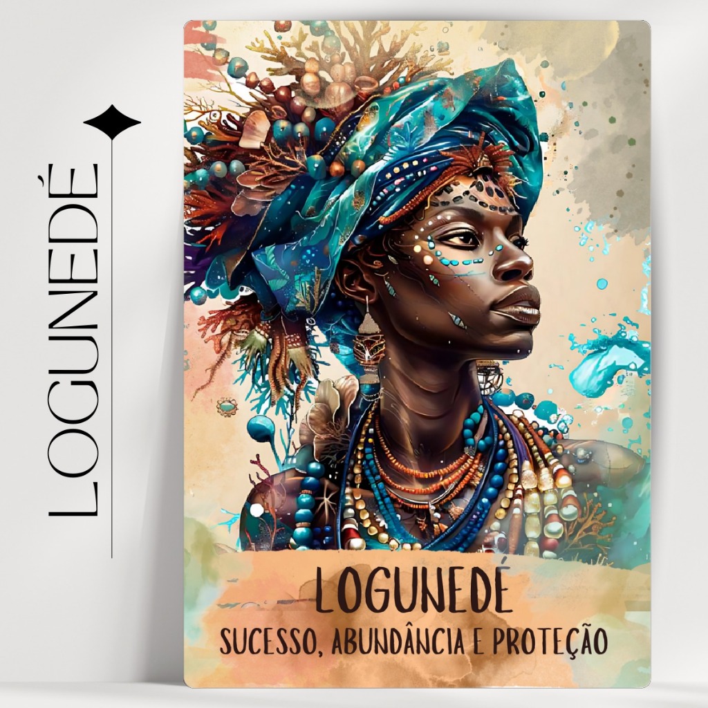 Quadro Decorativo Orixá Logunedé - Coleção Orixá Invocação - Umbanda/Candomblé - Envio Imediato