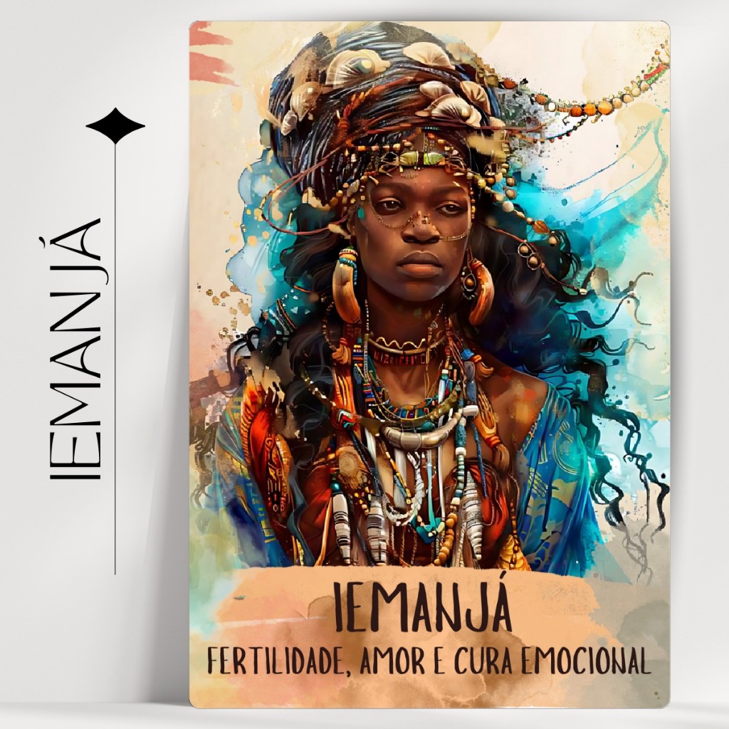 Quadro Decorativo Orixá Iemanjá - Coleção Orixá Invocação - Umbanda/Candomblé - Envio Imediato