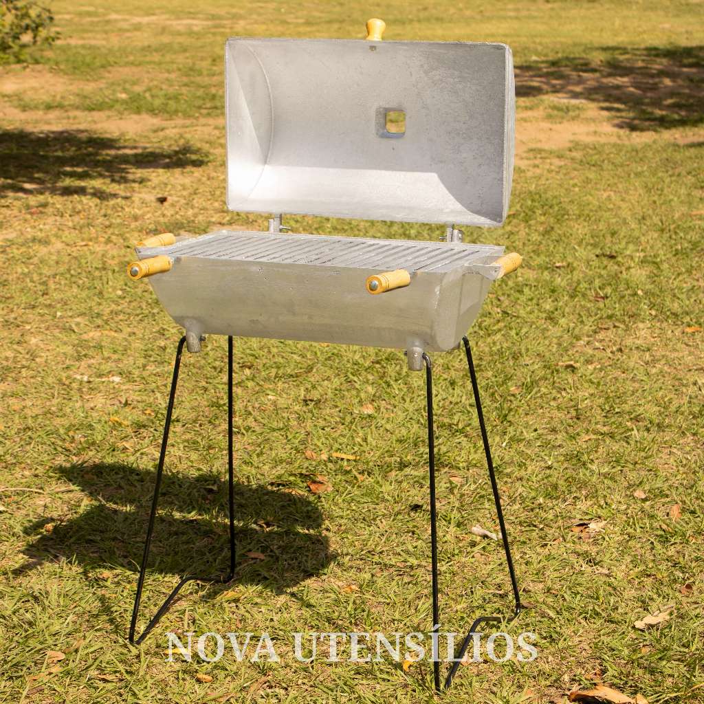 Churrasqueira Extra de Alumínio Batido a bafo com pé