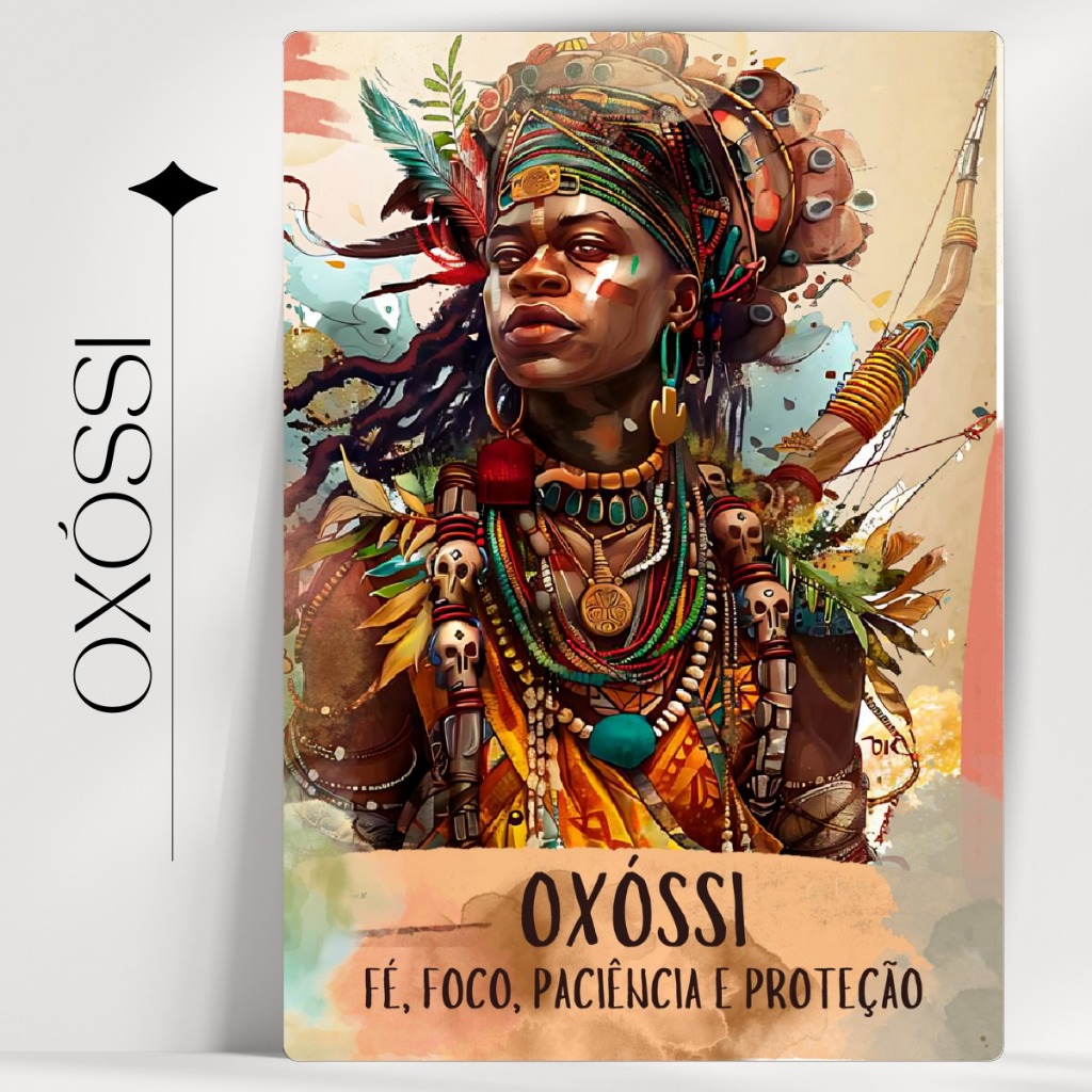 Quadro Decorativo Orixá Oxóssi- Coleção Orixá Invocação - Umbanda/Candomblé - Envio Imediato