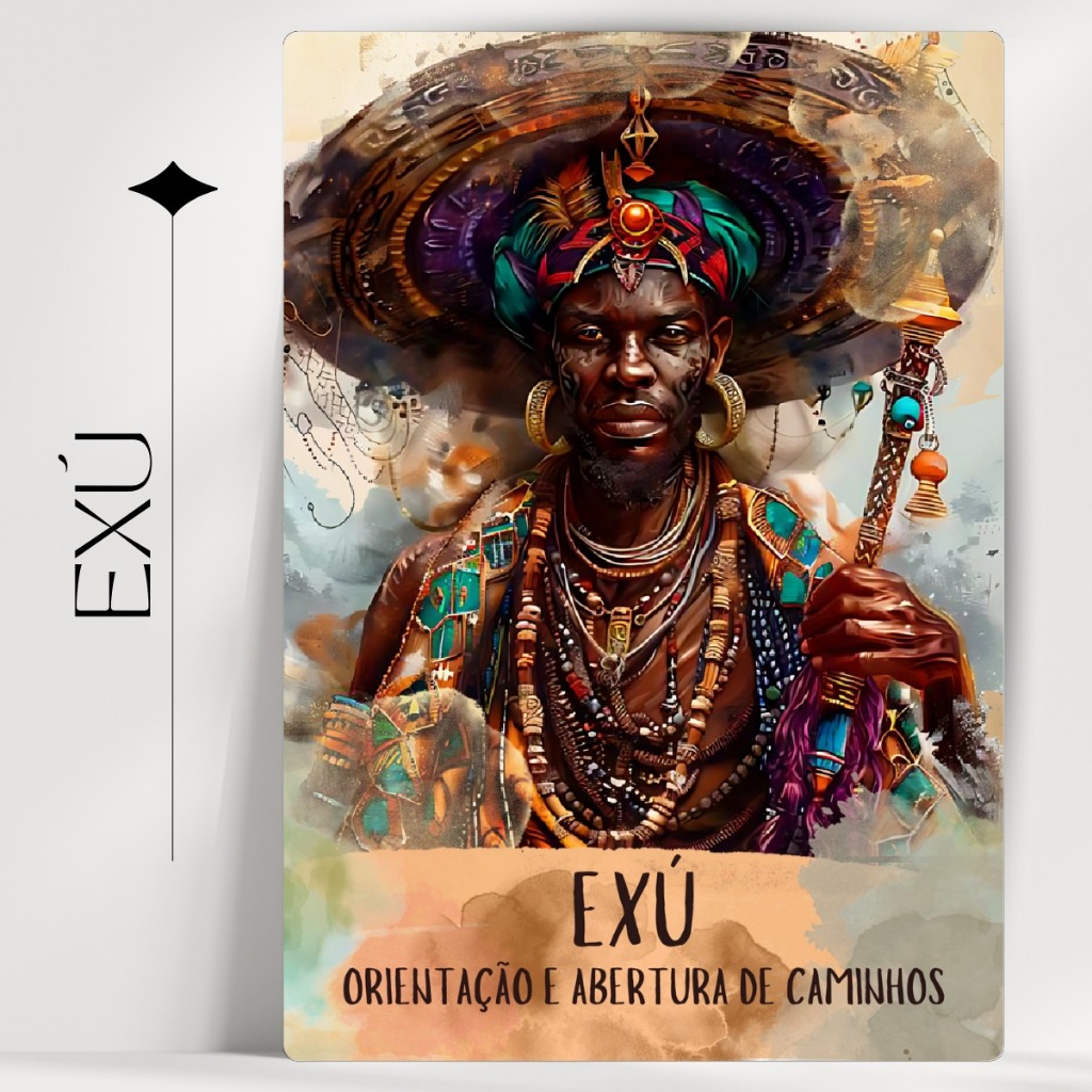Quadro Decorativo Orixá Exú - Coleção Orixá Invocação - Umbanda/Candomblé - Envio Imediato