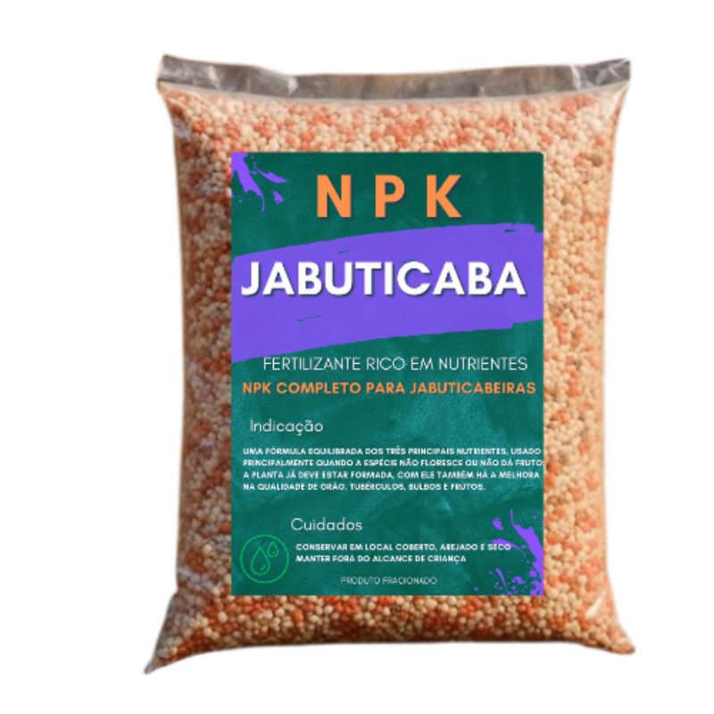 Adubo Fertilizante para Jabuticabas NPK + Micronutrientes Frutifocação e Crescimento 1kg