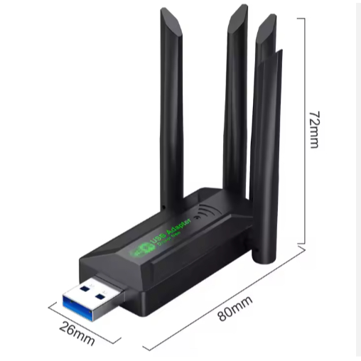 Adaptador Wifi 6 Alta Velocidade 1200mbps Usb 4 Antenas