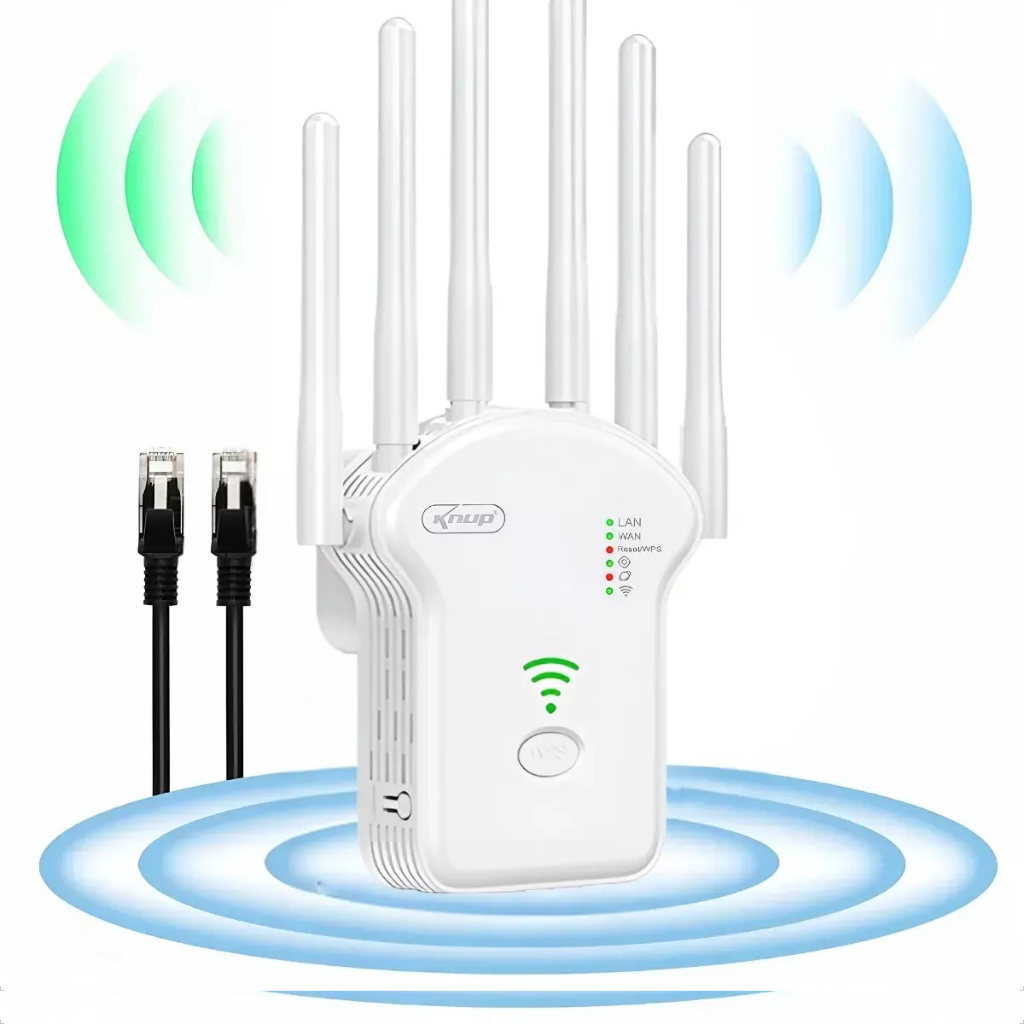 Repetidor Wifi 6 Antenas Roteador Amplificador De Sinal Modem 300MBPS 2.4GHZ