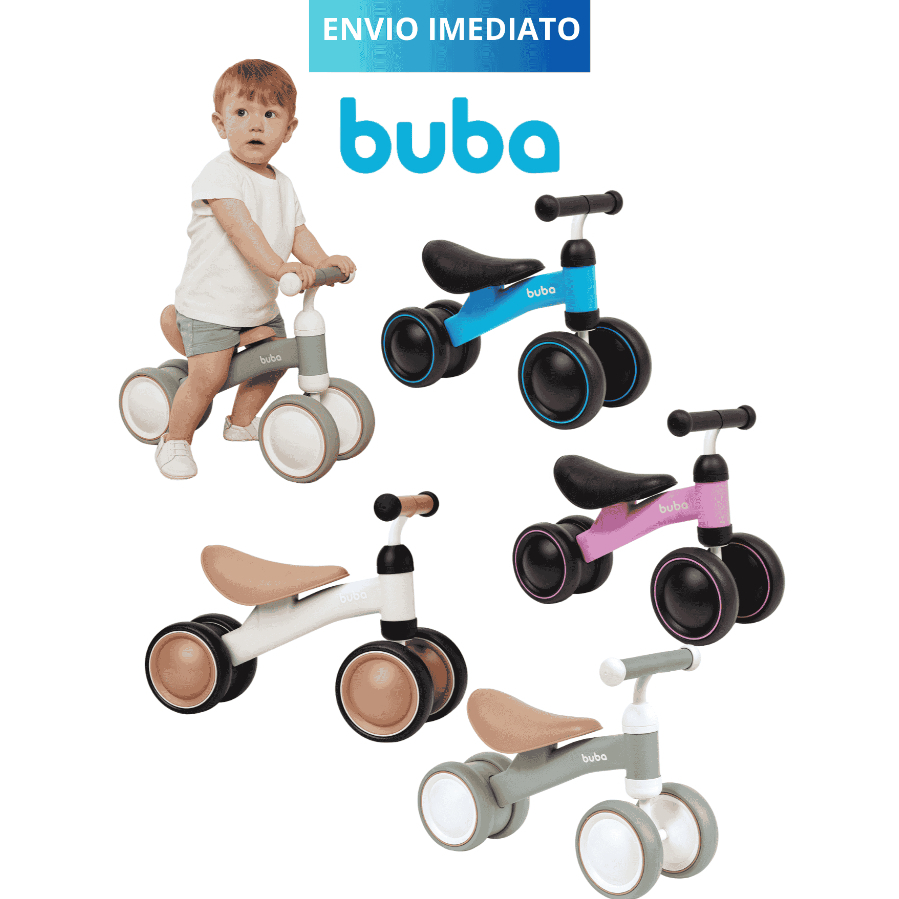 Bicicleta de Equilíbrio Buba 4 Rodas Infantil Diversão e desenvolvimento para os pequenos com Som