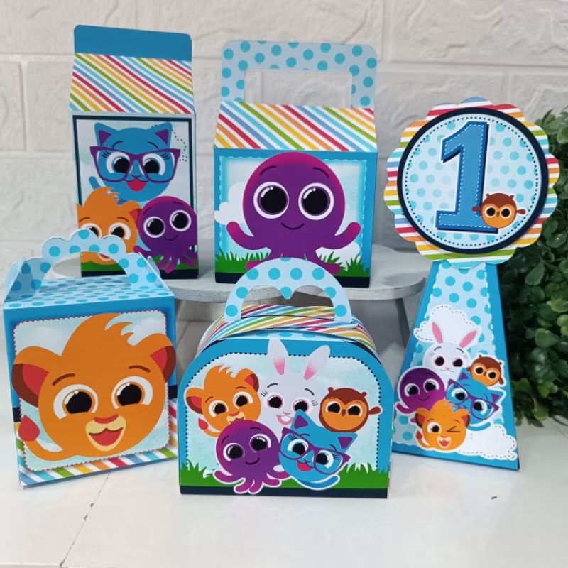 Kit 10/15 caixas personalizadas tema Bolofofos Menino ,  Lembrancinhas festa Caixinhas aniversario/mesversario
