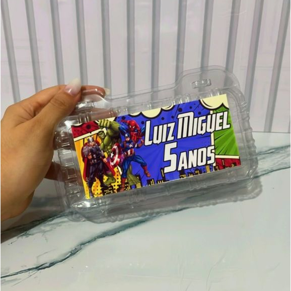 102 Rótulos Adesivo para marmitinha VINGADORES/ Marmitinha VINGADORES