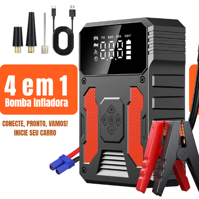 Arrancador De Batería 4 En 1 Y Compresor De Aire De 150 Psi