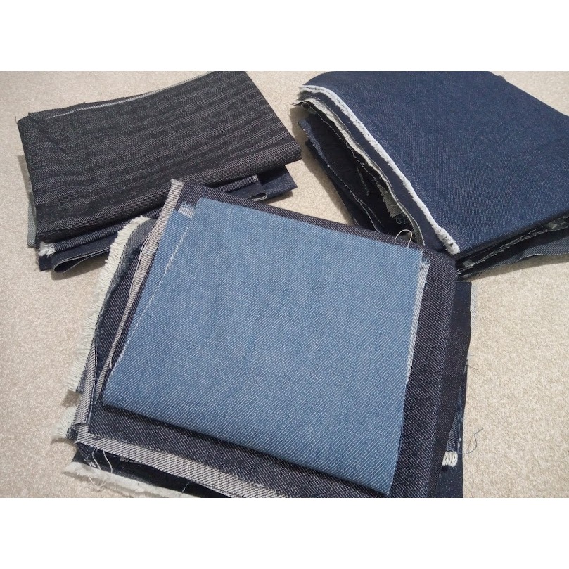 1 kg retalhos tecidos jeans pequenos  a partir de 30cm x 15cm  patchwork e artesanatos